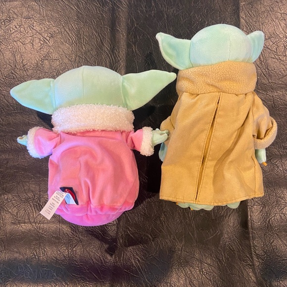 Baby Yoda Plush Toys with Pink and Tan Outfits - Picture 2 of 2